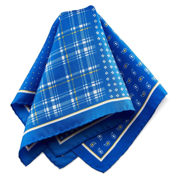 Blue Patterned Pocket Square