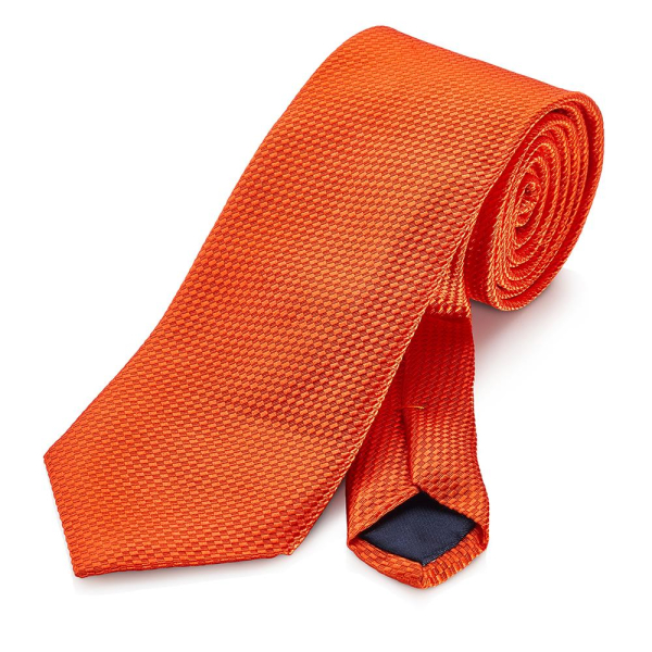 Orange Silk Woven Tie