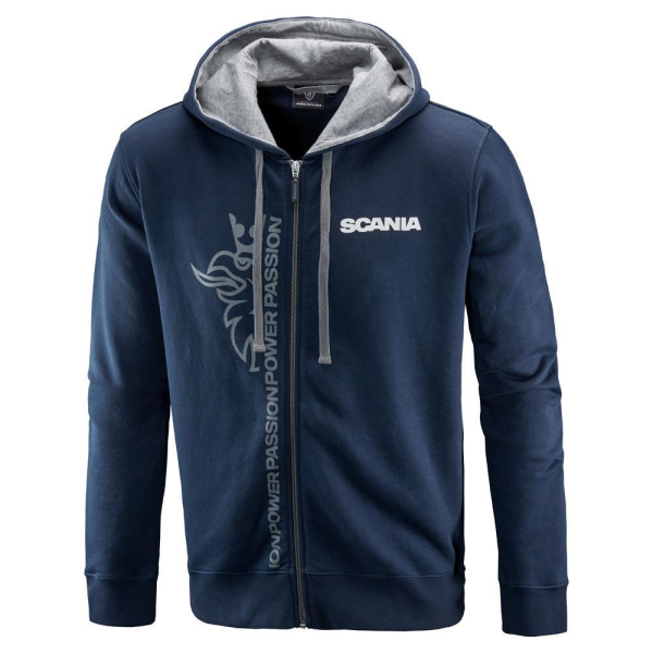 Men's Navy Cropped Griffin Zip Hoodie