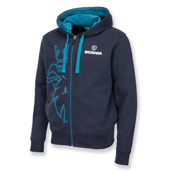 Men's Navy Zip Griffin Hoodie