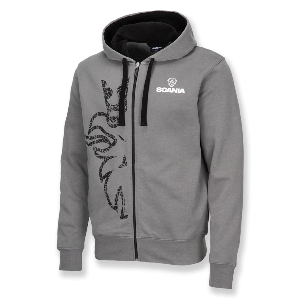 Men's Grey Zip Griffin Hoodie