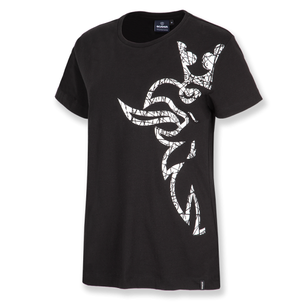 Women's Black Loose Fit Griffin T-Shirt