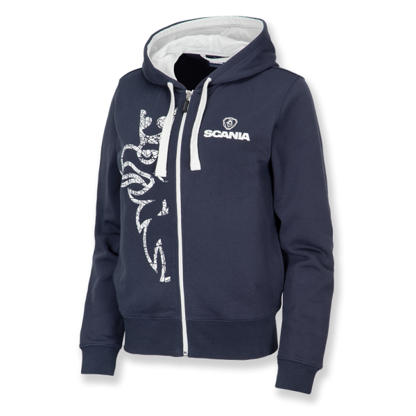 Women's Navy Zip Griffin Hoodie