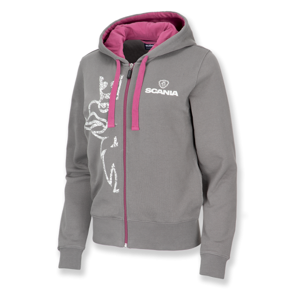 Women's Grey Zip Griffin Hoodie