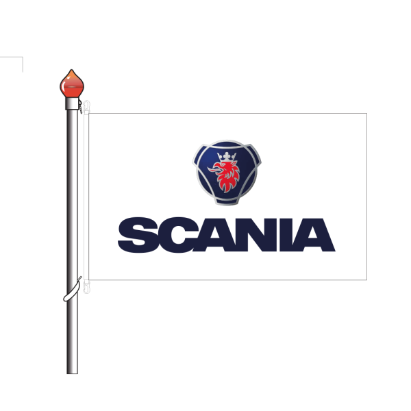 Liten flagga med logotyp