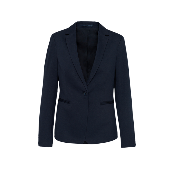 Blazer en piqué bleu marine pour femme